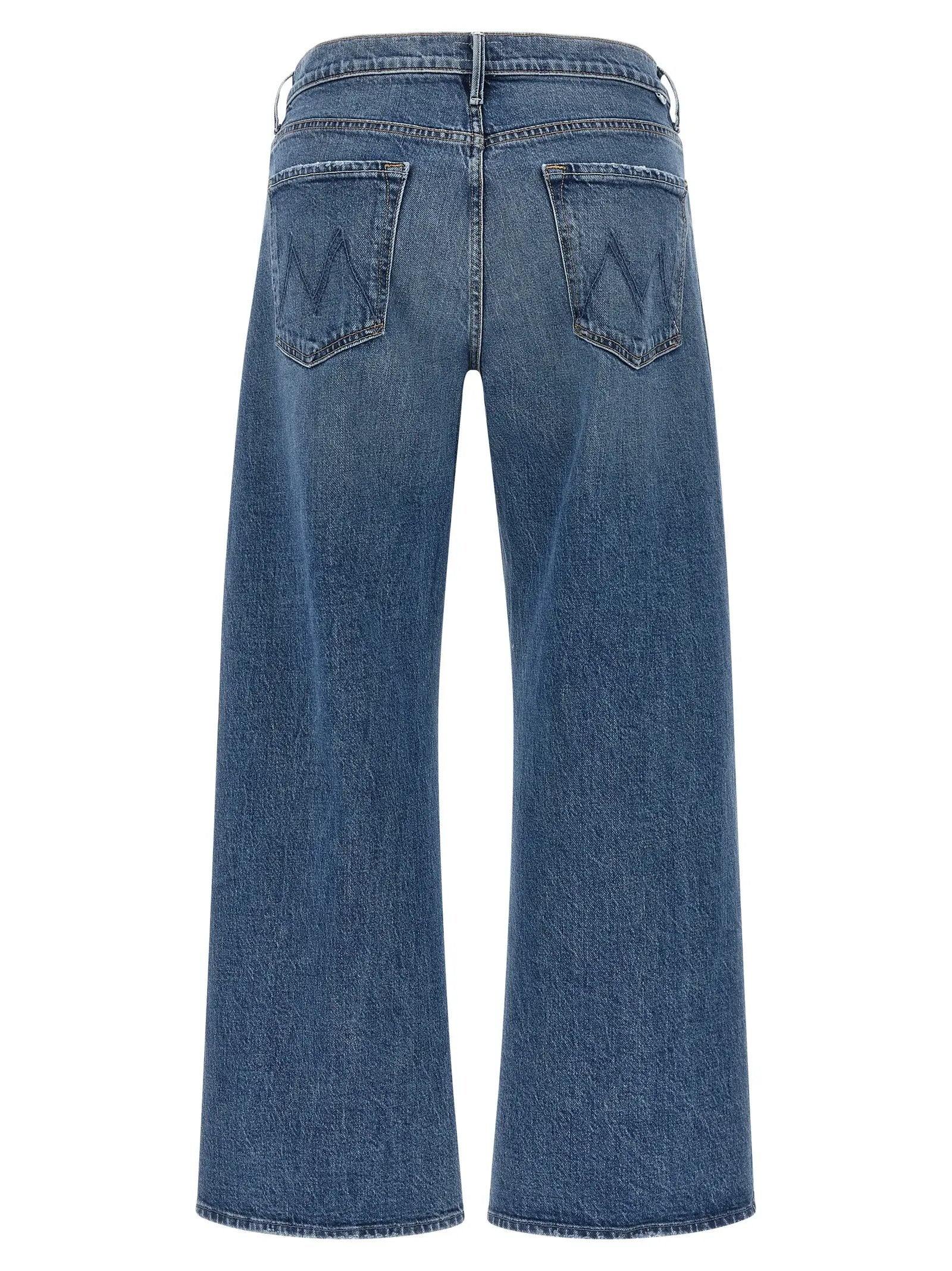 Mother Denim Blue Cotton Cropped Jeans