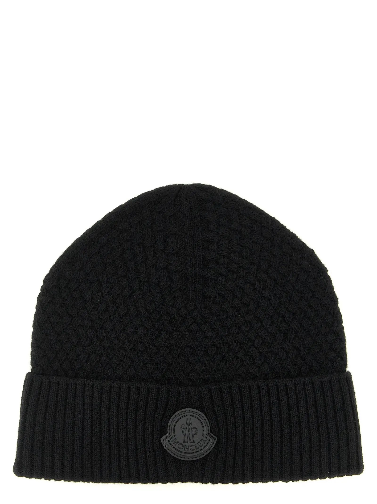 Moncler Black Leather Beanie