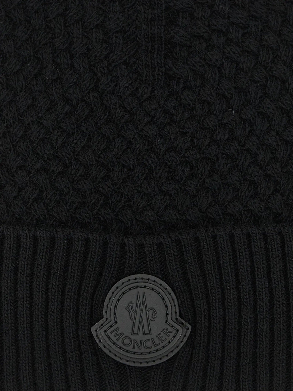 Moncler Black Leather Beanie