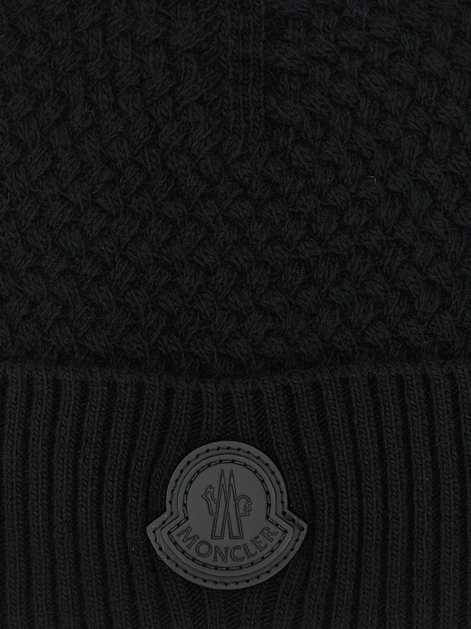 Moncler Black Leather Beanie