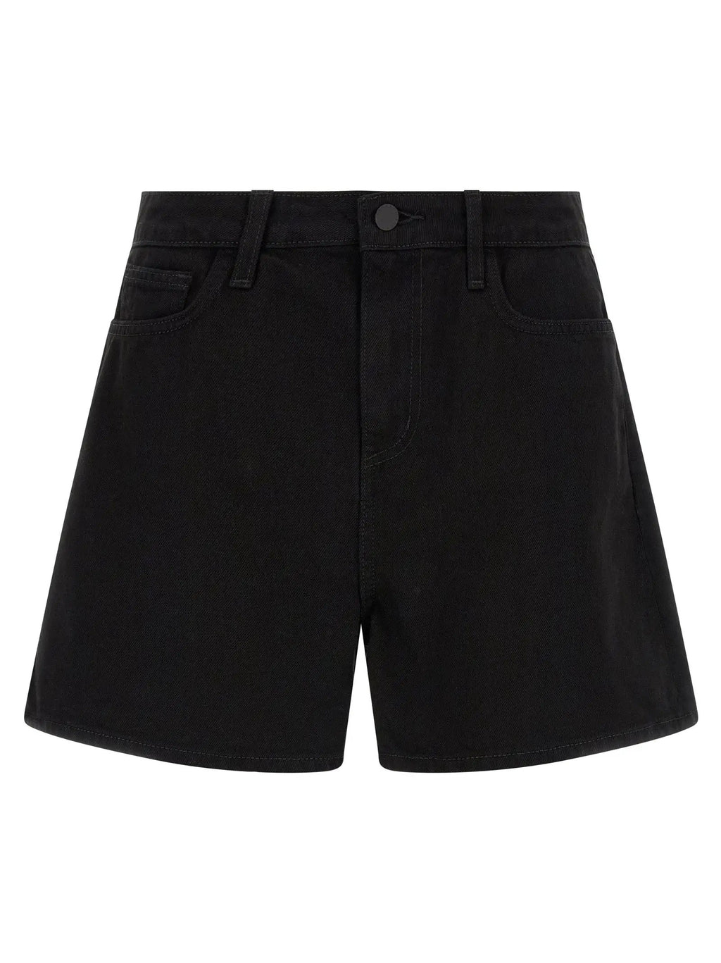 L'Agence Black Cotton Bermuda Shorts
