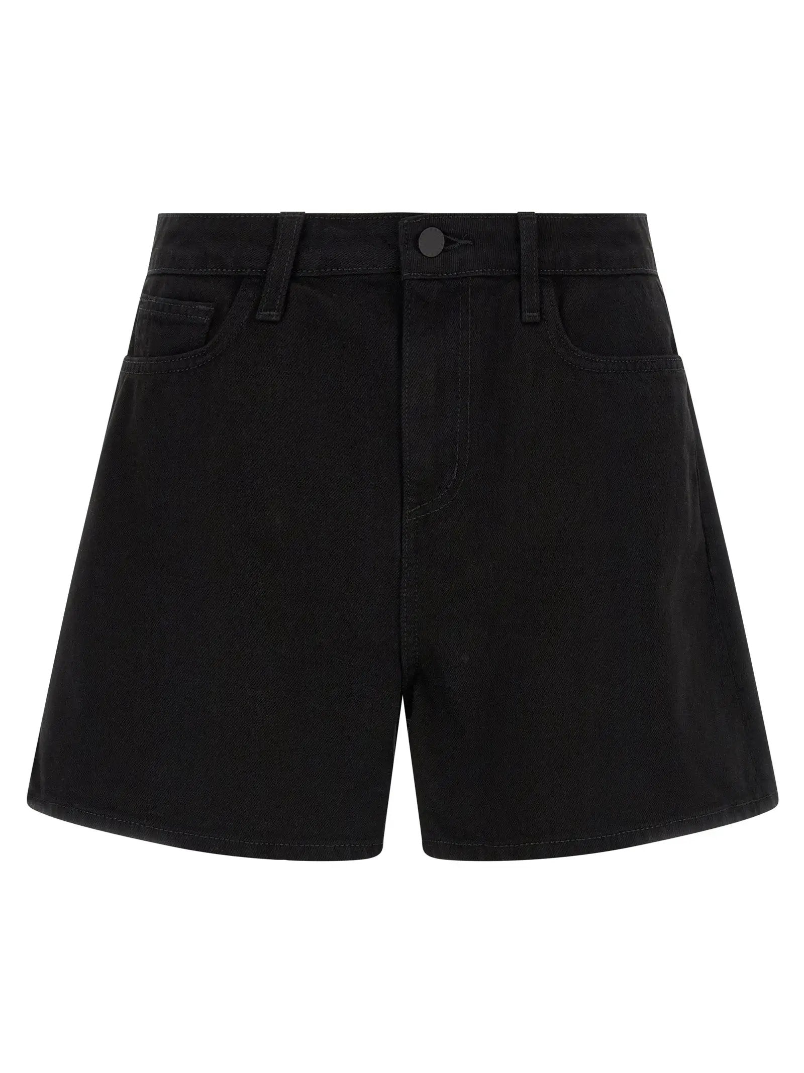 L'Agence Black Cotton Bermuda Shorts