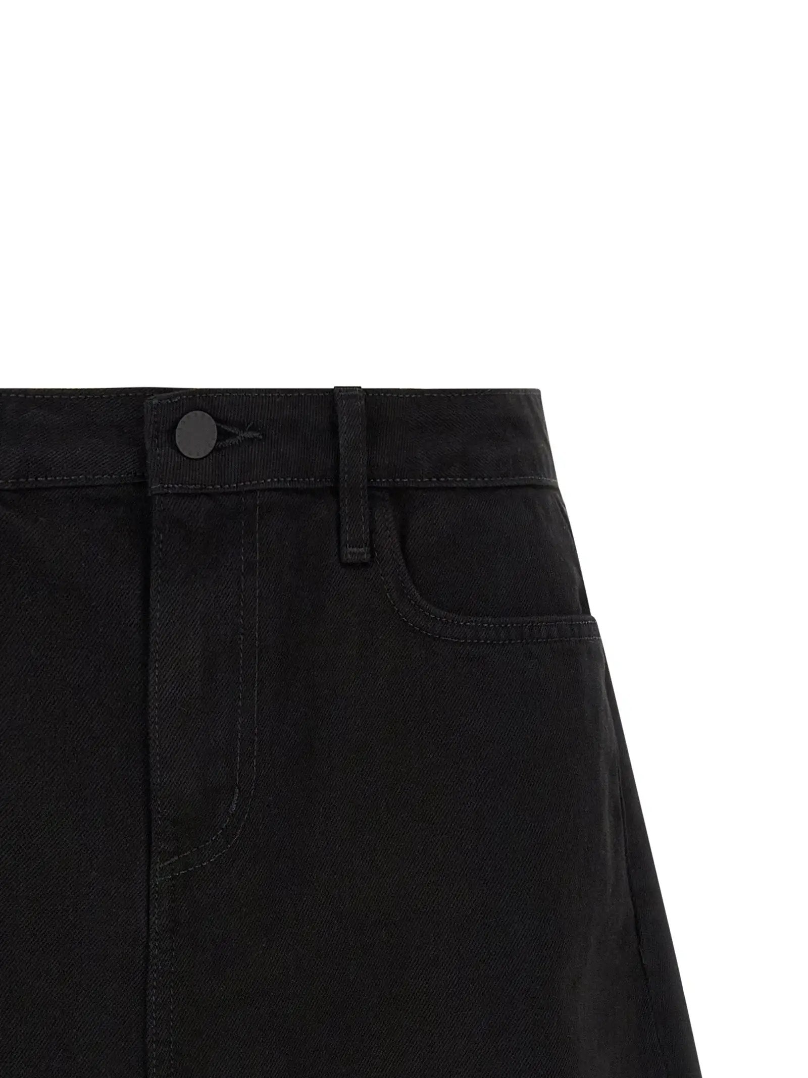 L'Agence Black Cotton Bermuda Shorts