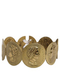Dolce & Gabbana Gold Tone Brass Coin Metal Waist Cintura Belt