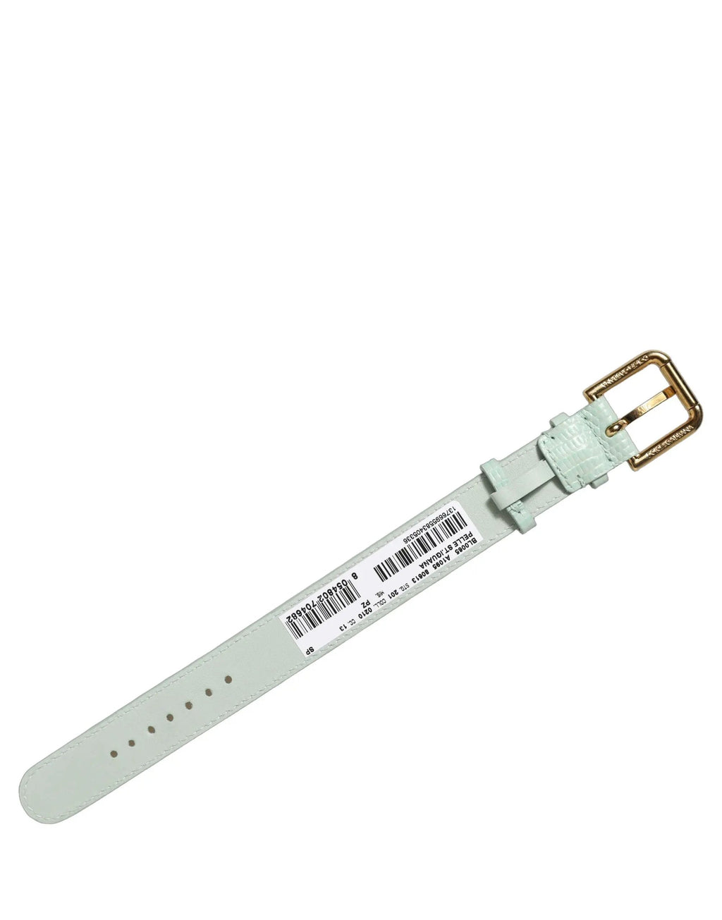Bracelet de ceinture Dolce & Gabbana en cuir texturé vert et boucle dorée