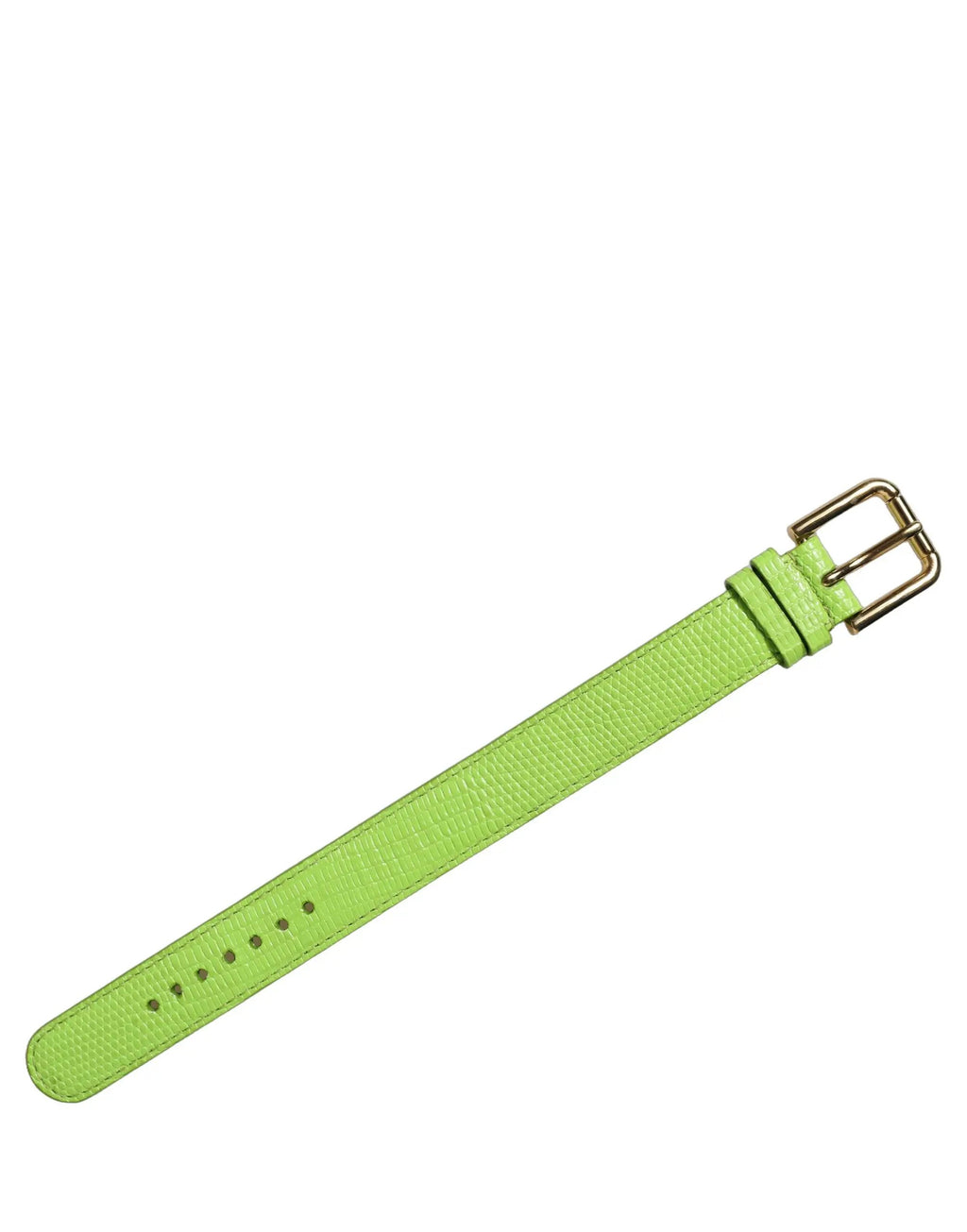Bracelet Dolce & Gabbana en Cuir Texturé Vert avec Boucle Dorée