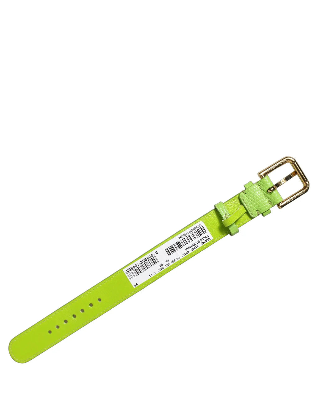 Bracelet Dolce & Gabbana en Cuir Texturé Vert avec Boucle Dorée