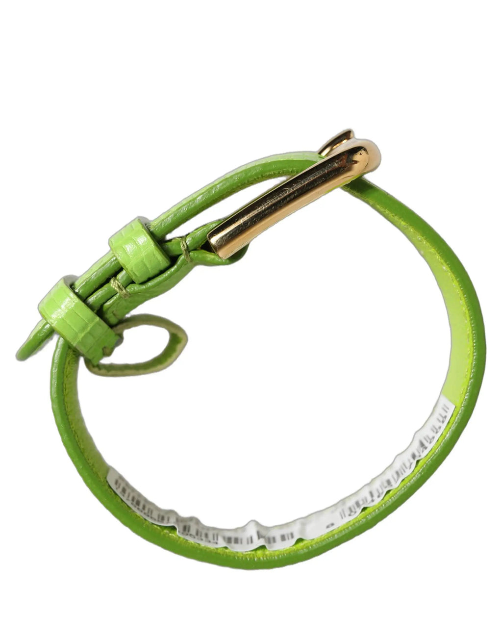Bracelet Dolce & Gabbana en Cuir Texturé Vert avec Boucle Dorée