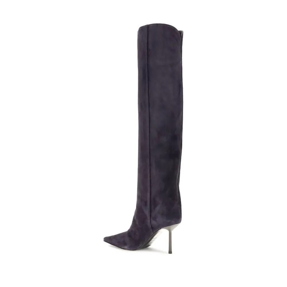 LE SILLA Blue Calf Leather Bos Taurus Over The Knee