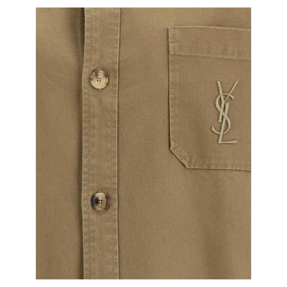 Saint Laurent Bicolor Cotton Denim Jacket