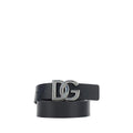Ceinture Dolce &amp; Gabbana Bos Taurus Regular en cuir de veau noir