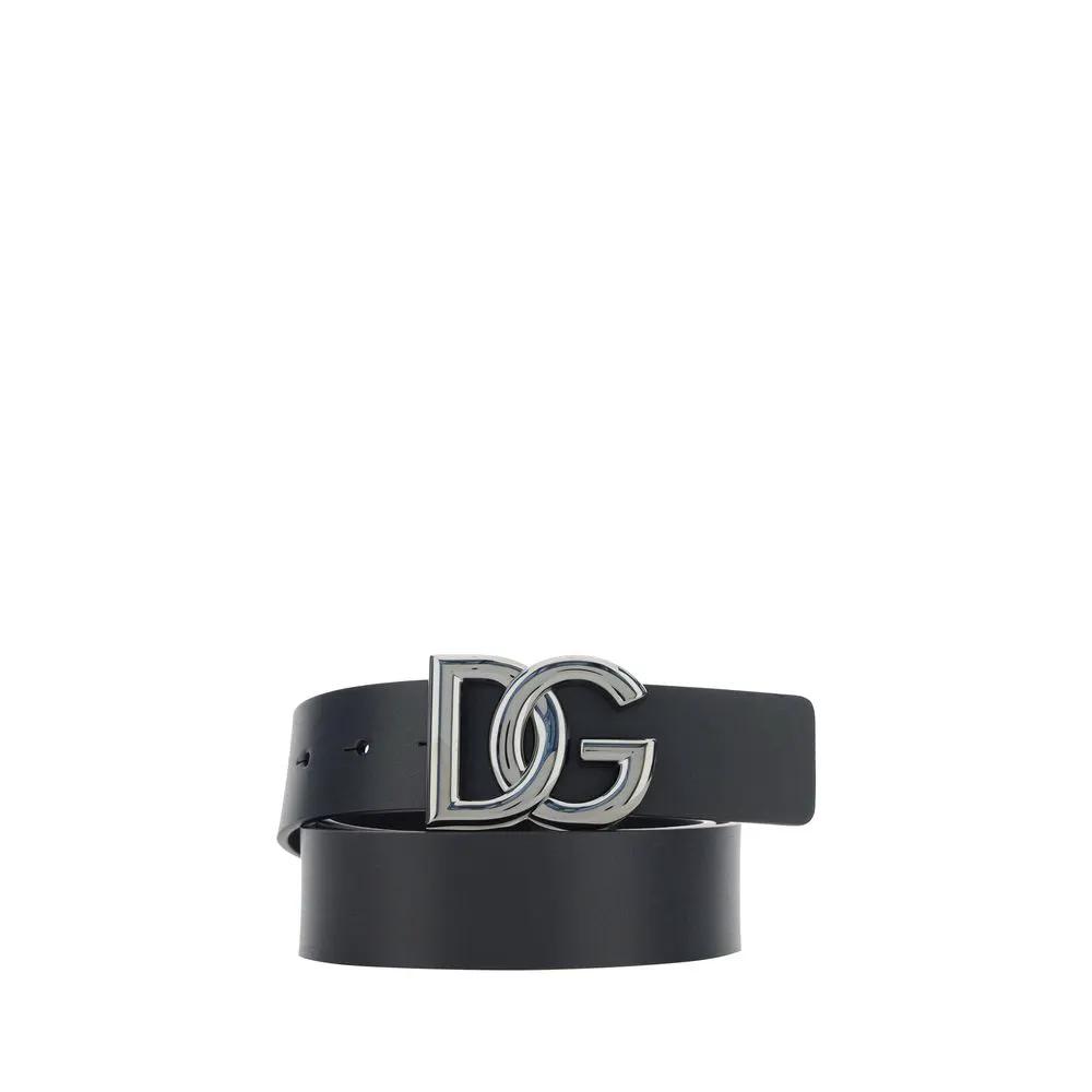 Ceinture Dolce &amp; Gabbana Bos Taurus Regular en cuir de veau noir