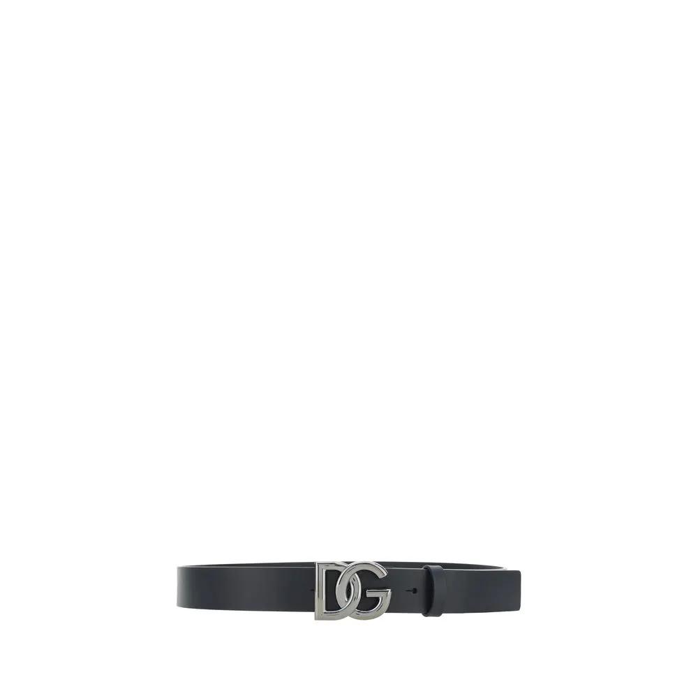 Ceinture Dolce &amp; Gabbana Bos Taurus Regular en cuir de veau noir