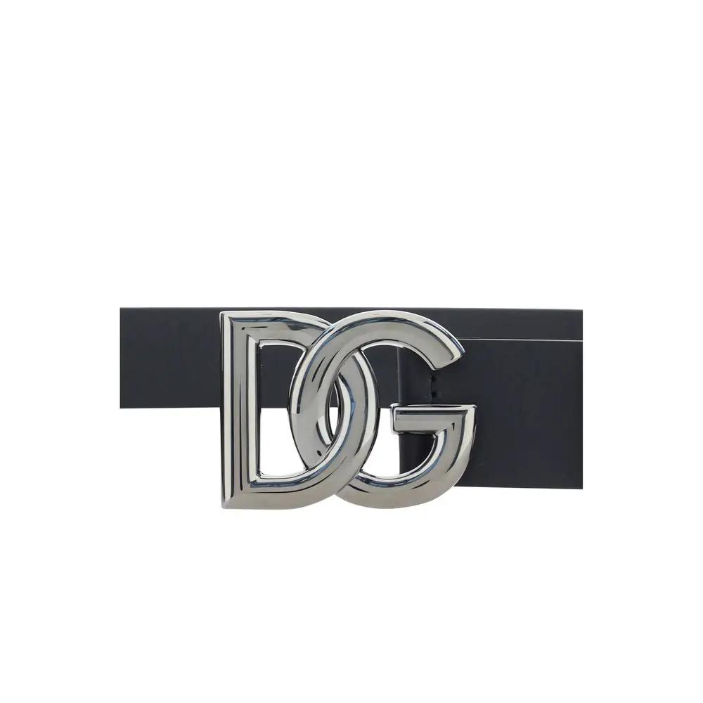 Ceinture Dolce &amp; Gabbana Bos Taurus Regular en cuir de veau noir
