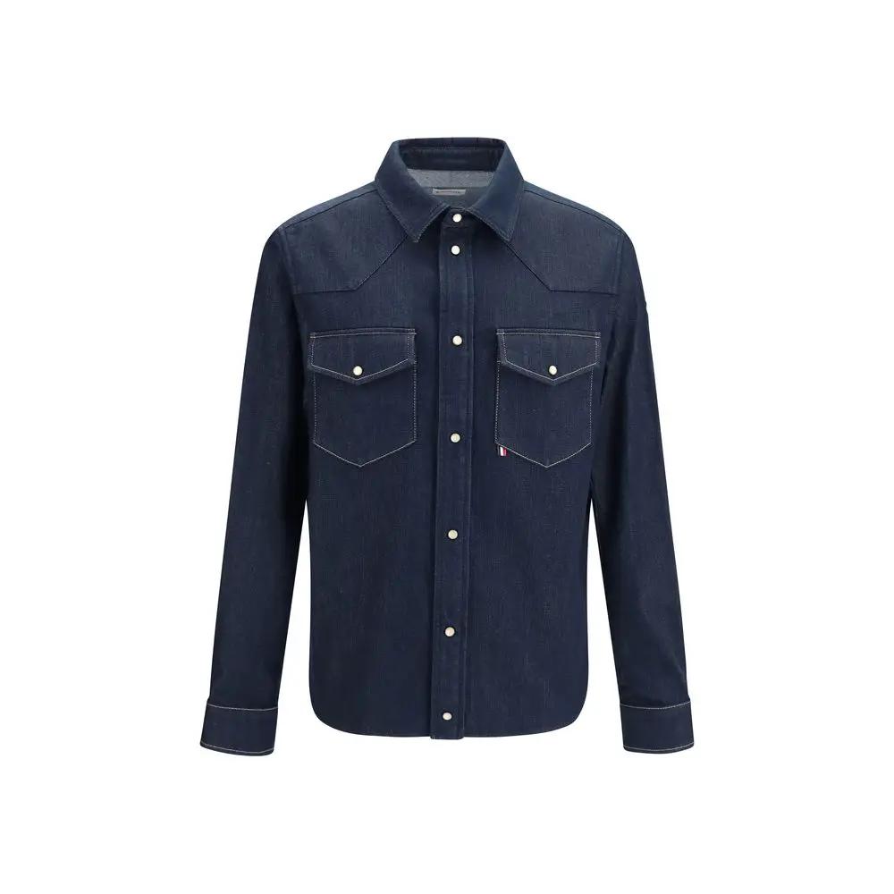 Moncler Blue Cotton Denim Jacket