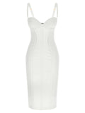 Elisabetta Franchi White Polyester Midi Dress