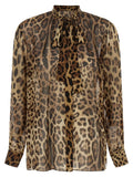 Chemisier en soie marron Dolce & Gabbana