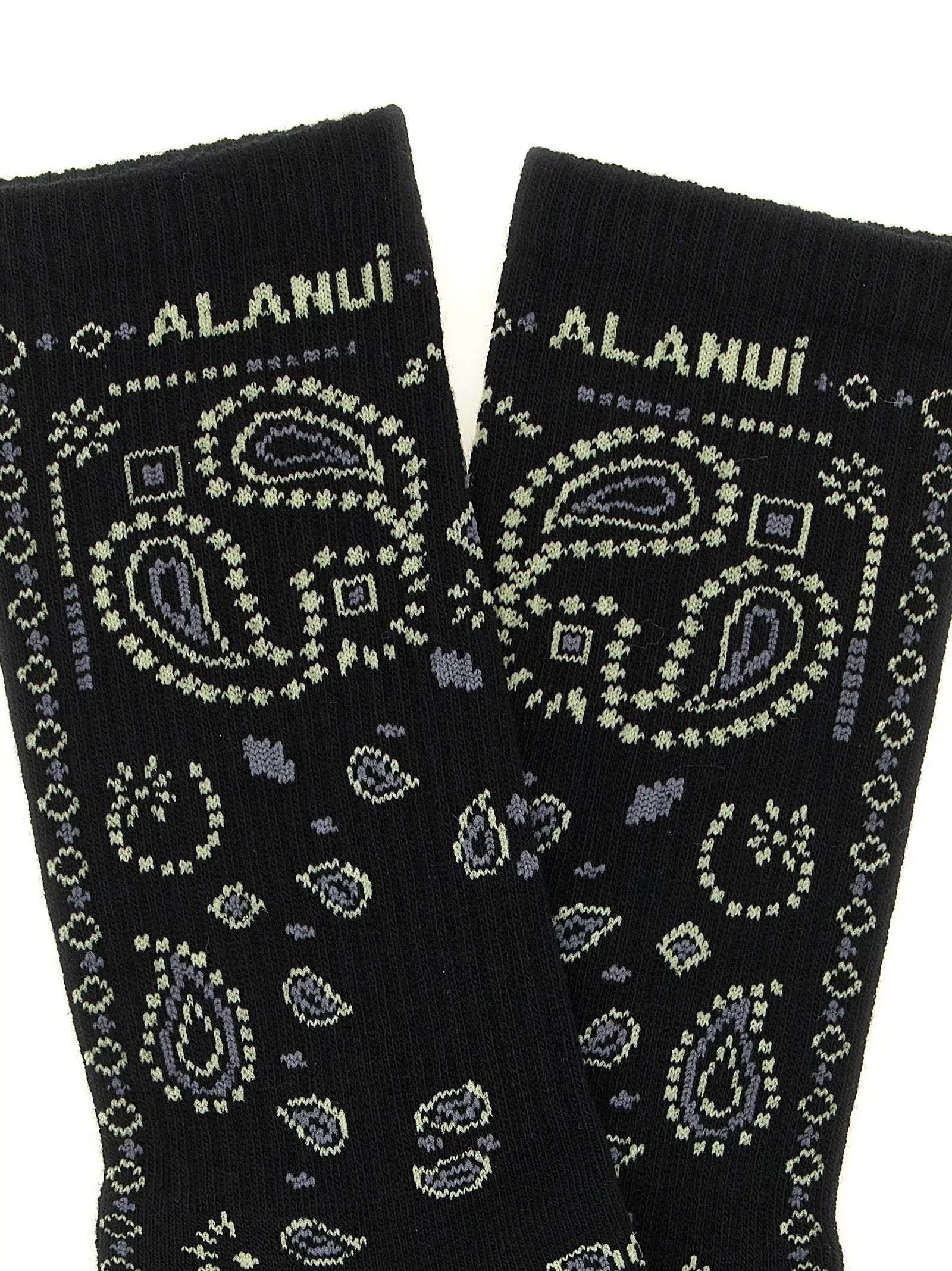 Alanui Black Cotton Socks