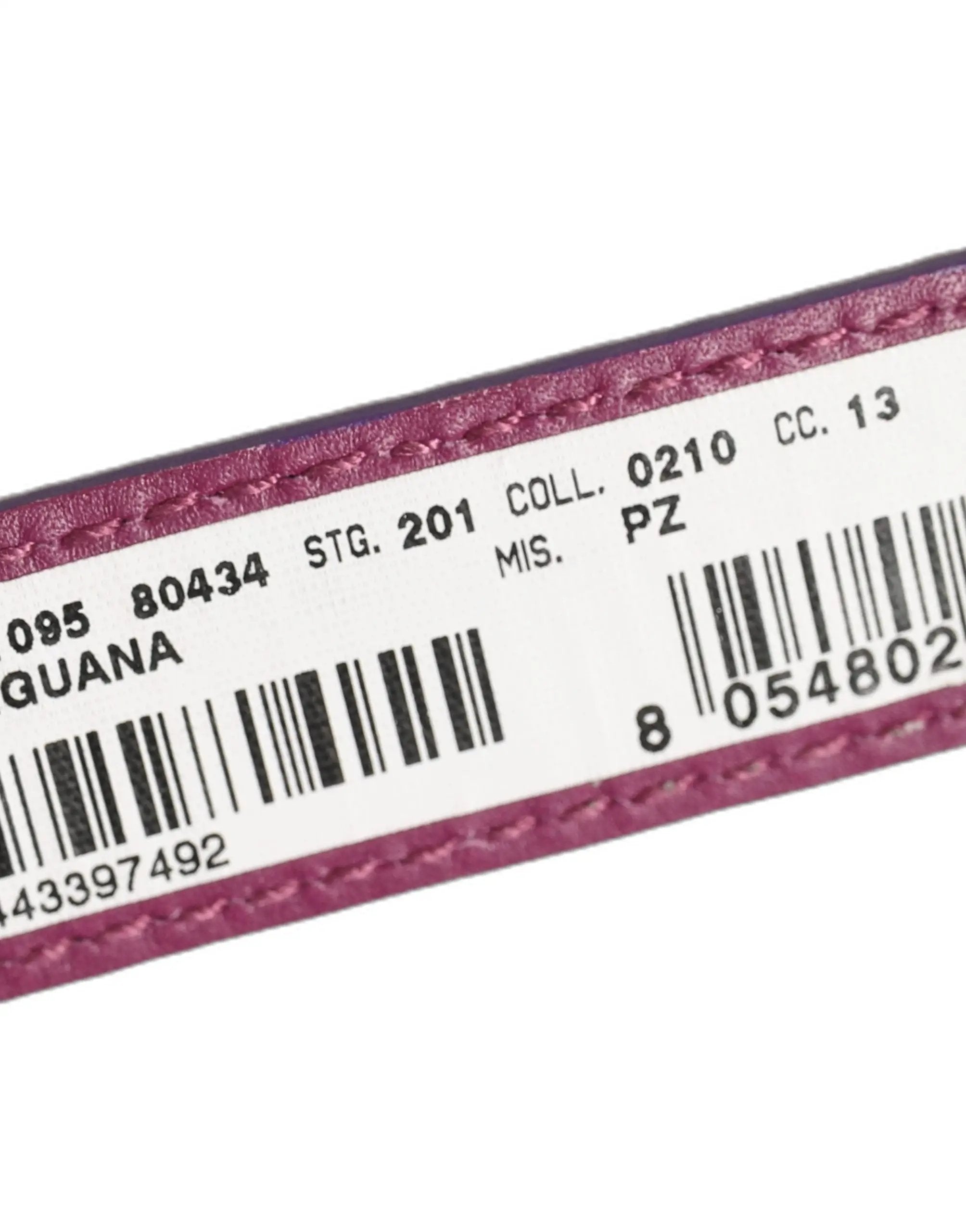 Dolce & Gabbana Bracelet-Manchette en Cuir Texturé Violet avec Boucle Dorée