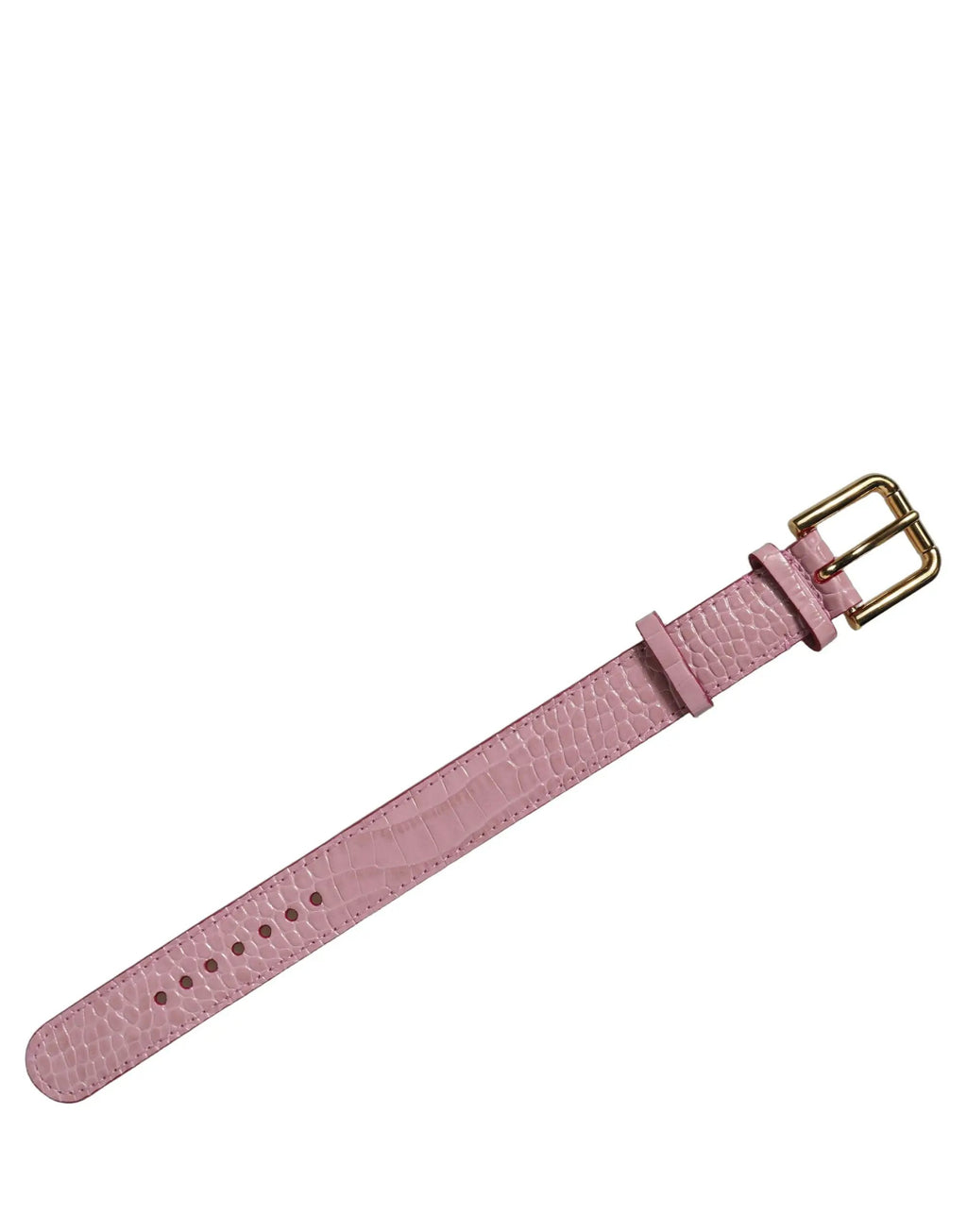 Bracelet ceinture Dolce & Gabbana en cuir rose gaufré à boucle dorée
