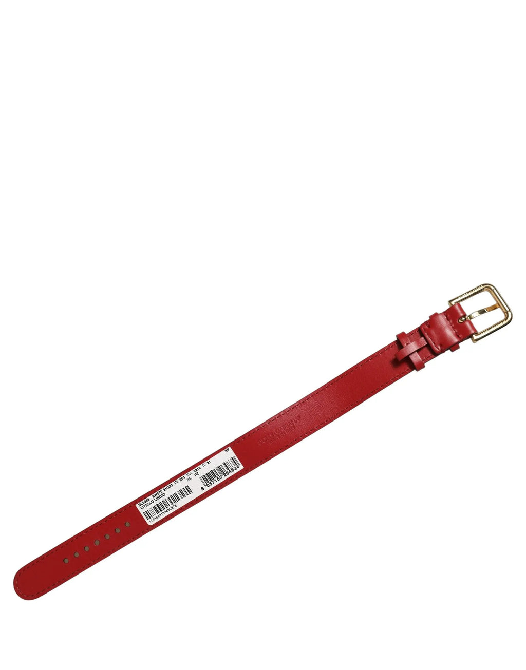 Dolce & Gabbana Red Calfskin Leather Gold Buckle Belt Strap Bracelet