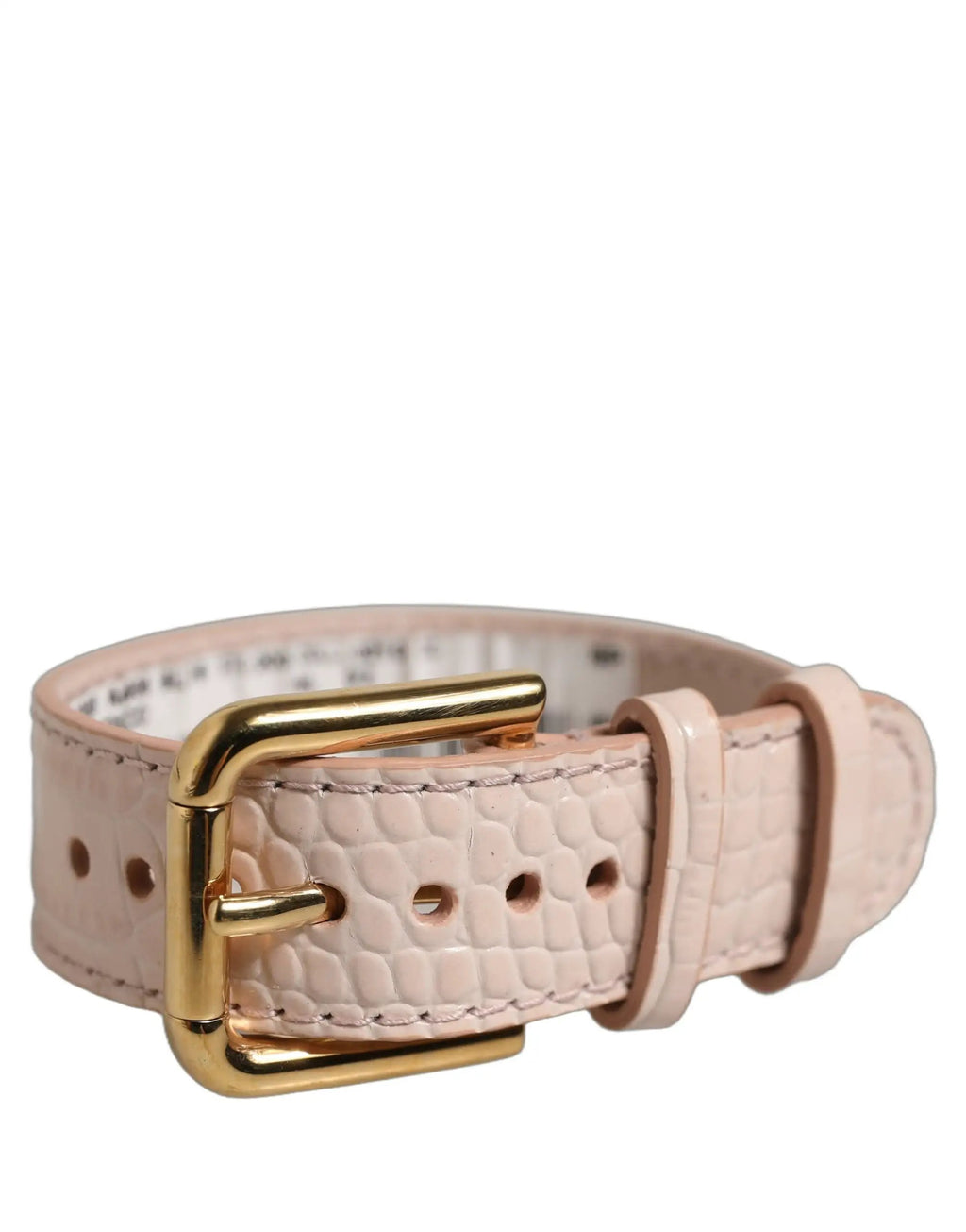 Bracelet-ceinture Dolce & Gabbana en cuir rose embossé avec boucle dorée