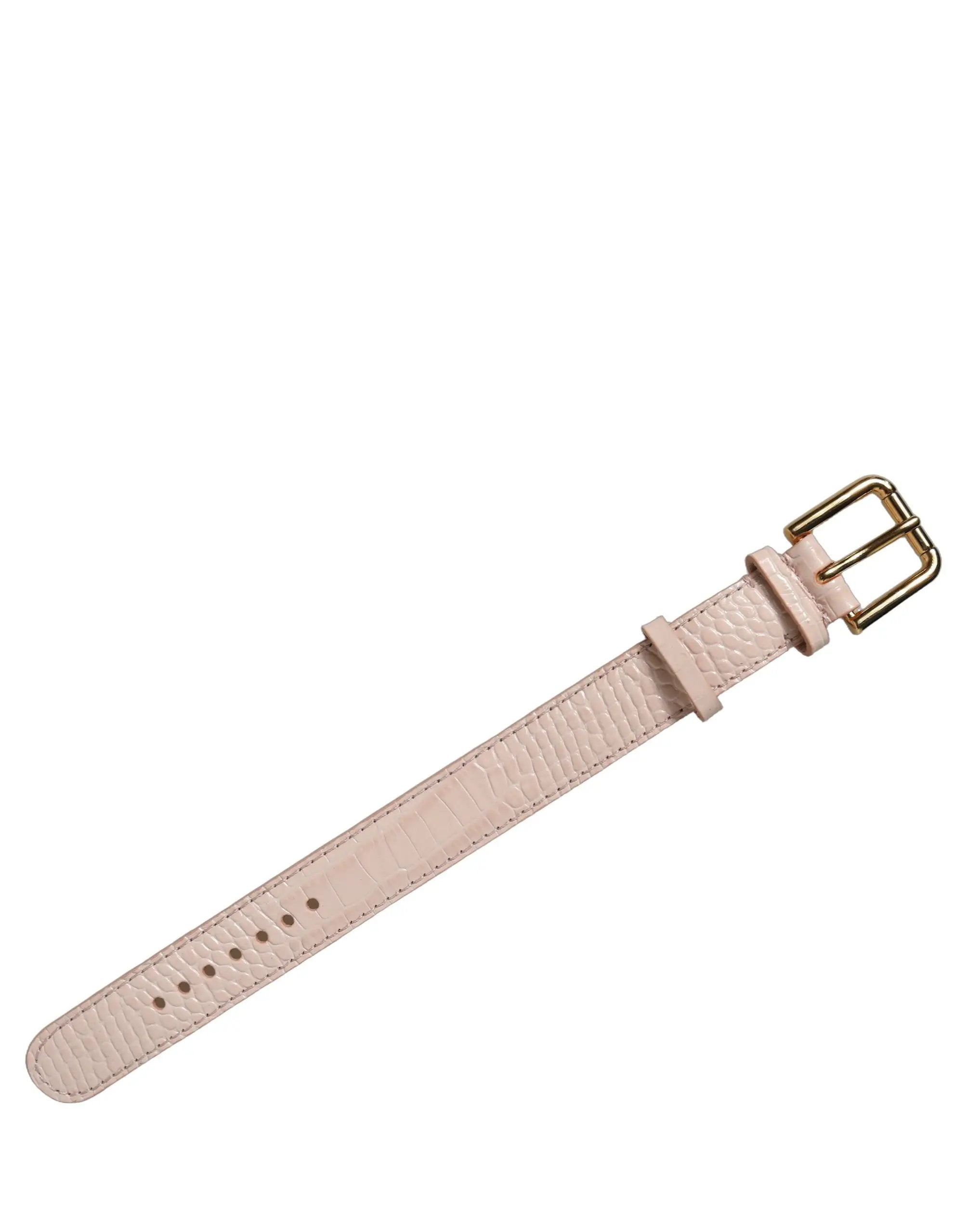 Bracelet-ceinture Dolce & Gabbana en cuir rose embossé avec boucle dorée