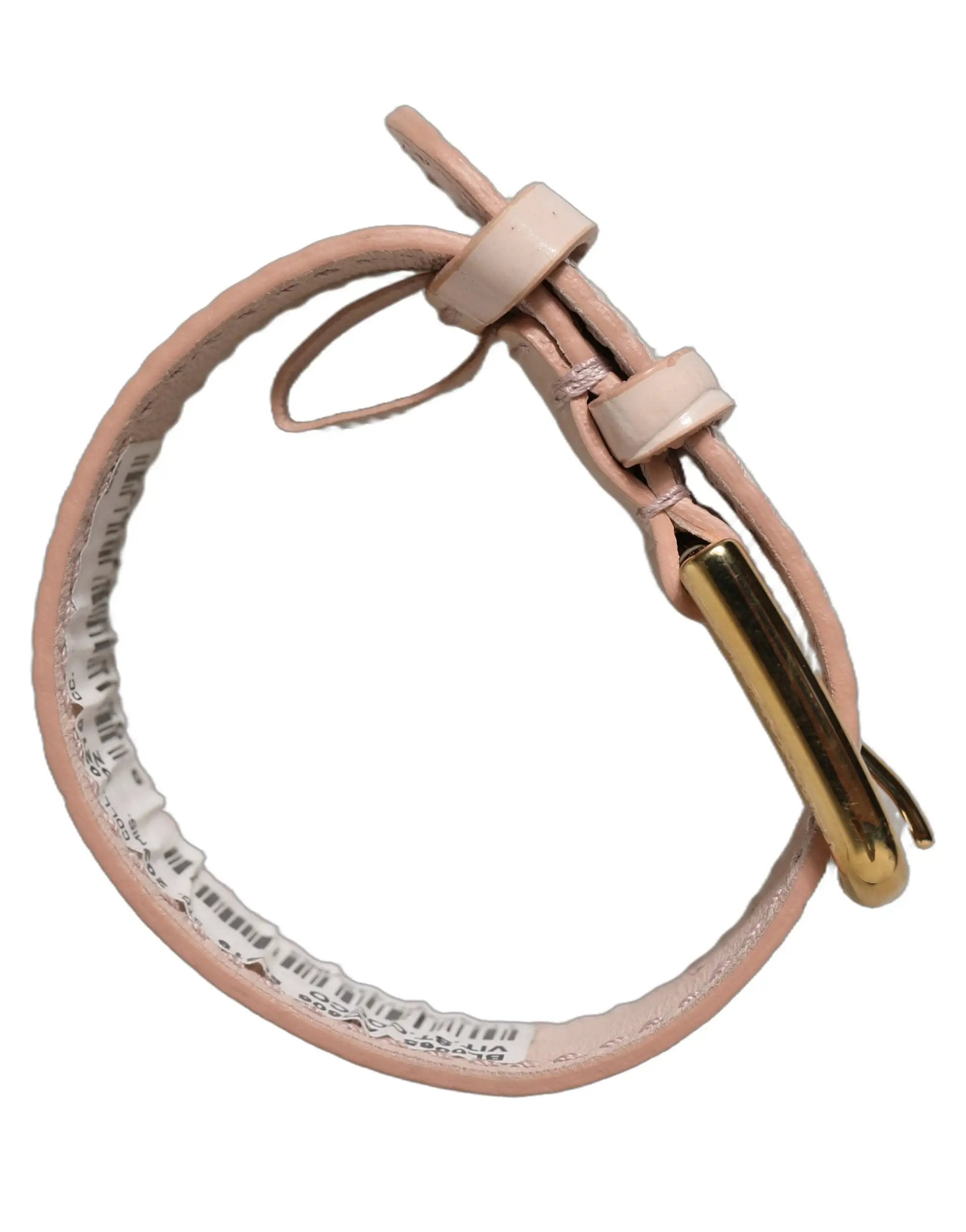 Bracelet-ceinture Dolce & Gabbana en cuir rose embossé avec boucle dorée