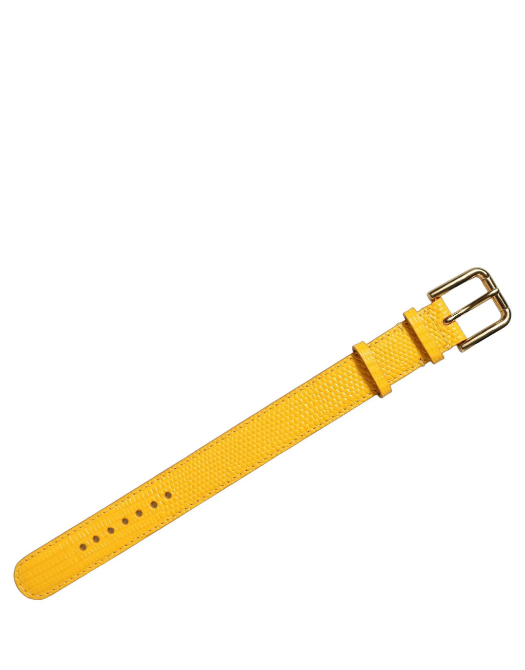 Dolce & Gabbana Bracelet-ceinture en cuir texturé jaune avec boucle dorée