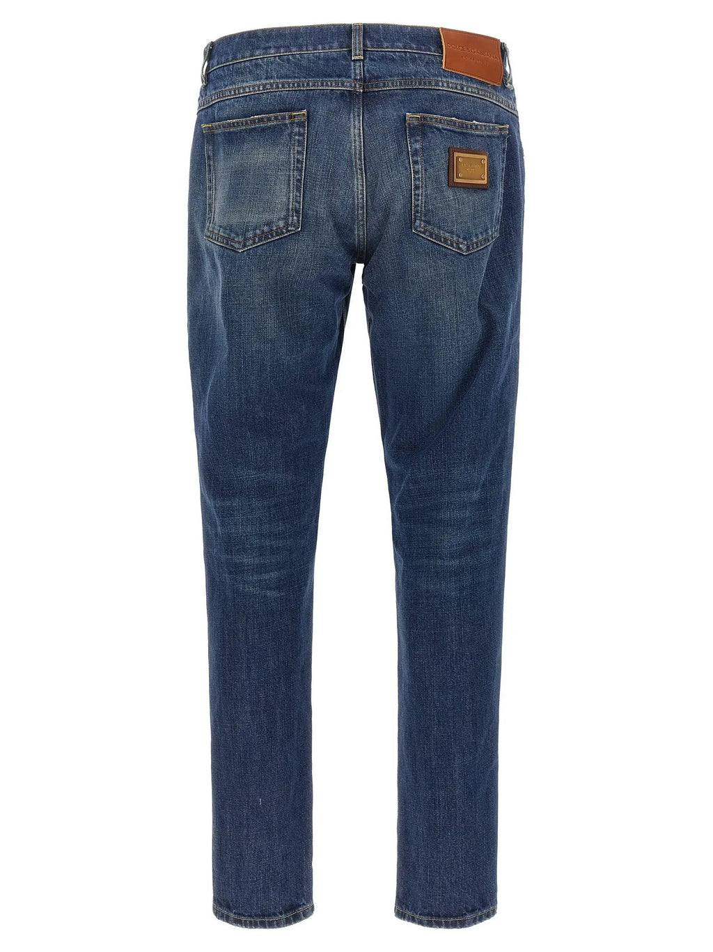 Jean droit en coton bleu Dolce &amp; Gabbana