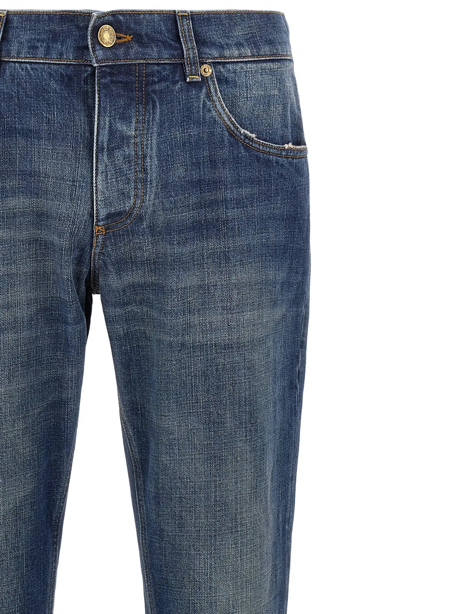Jean droit en coton bleu Dolce &amp; Gabbana