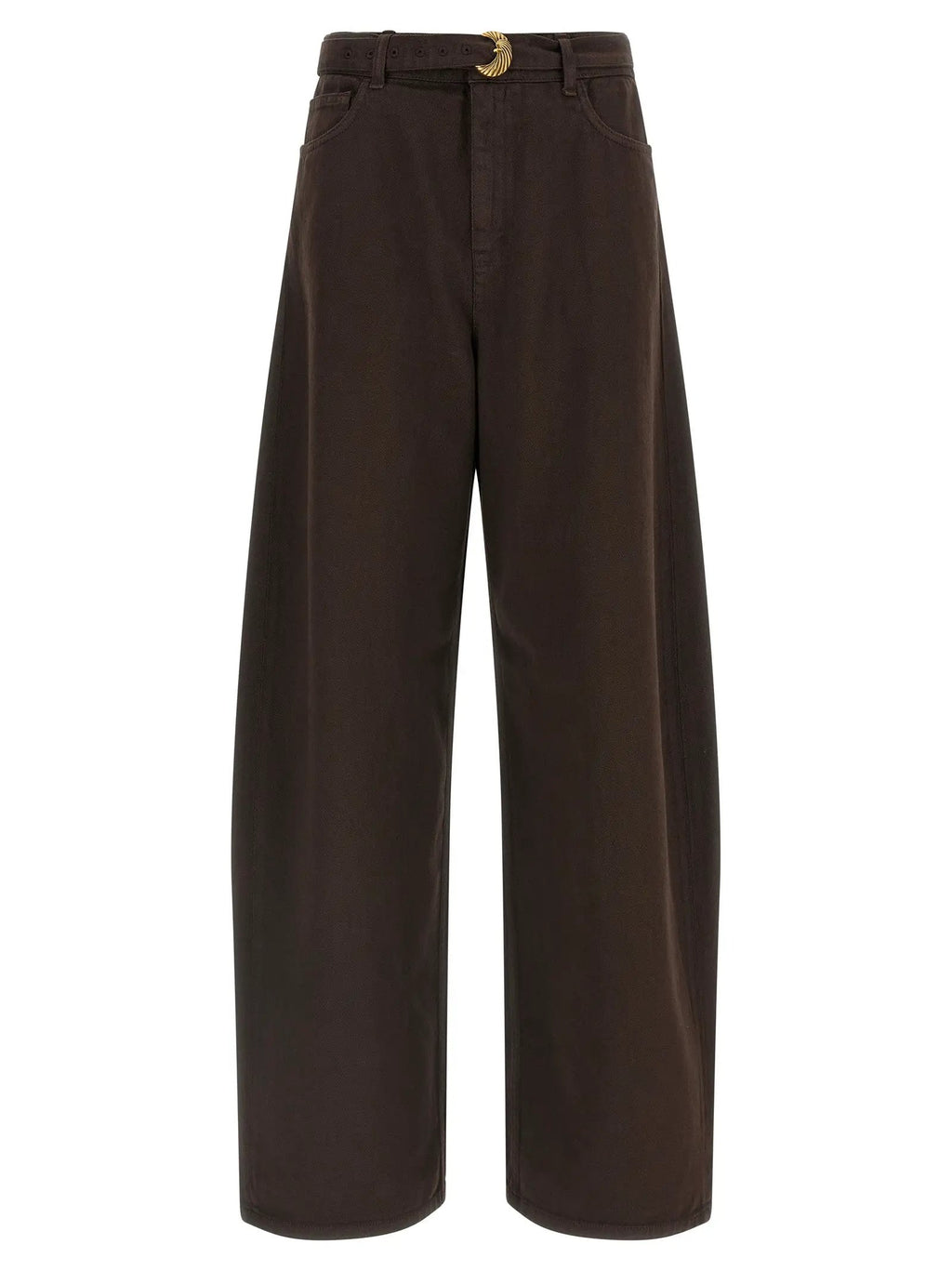 Twinset Brown Cotton High-Waisted Jean