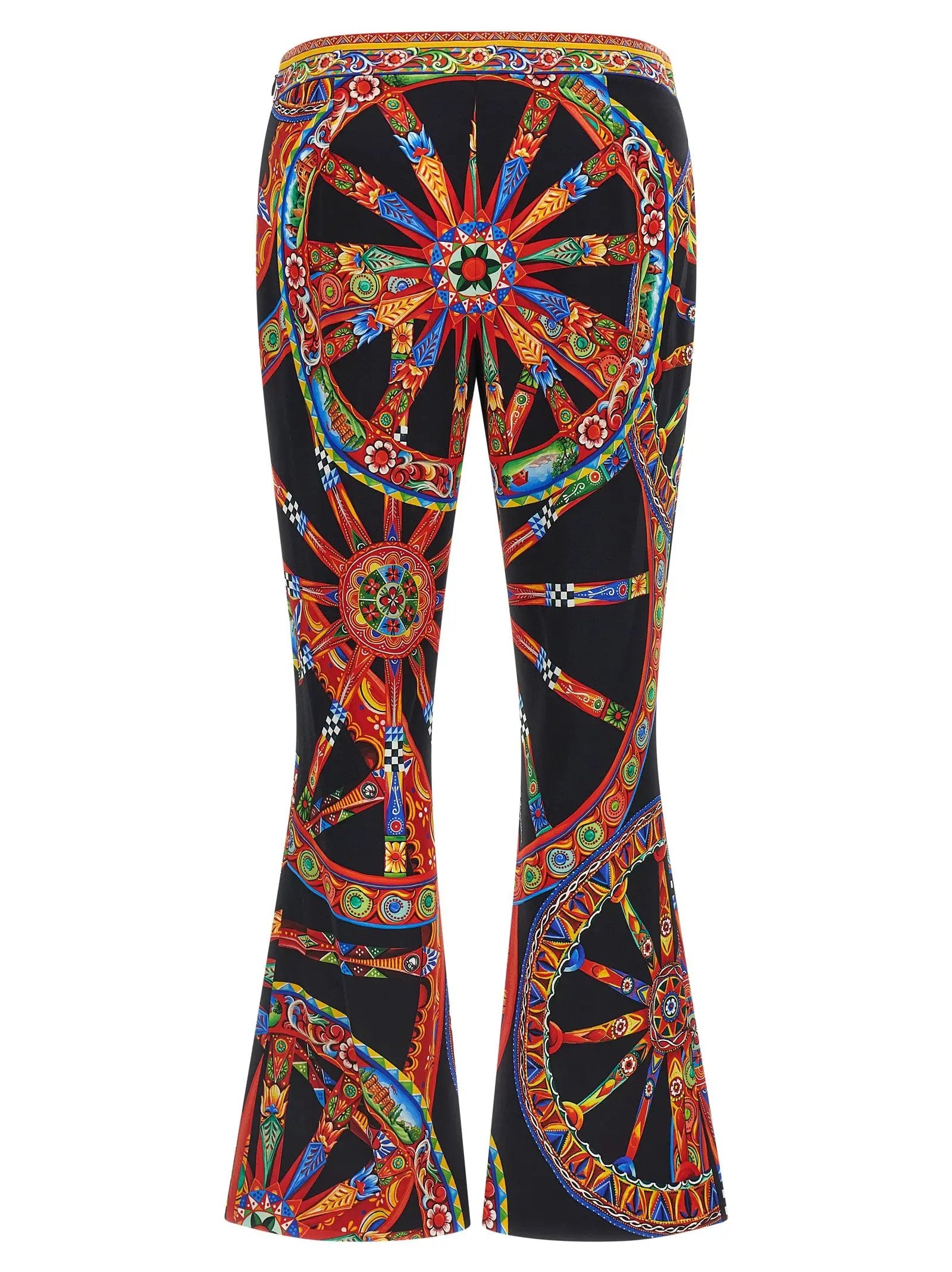 Pantalon évasé en soie multicolore Dolce & Gabbana