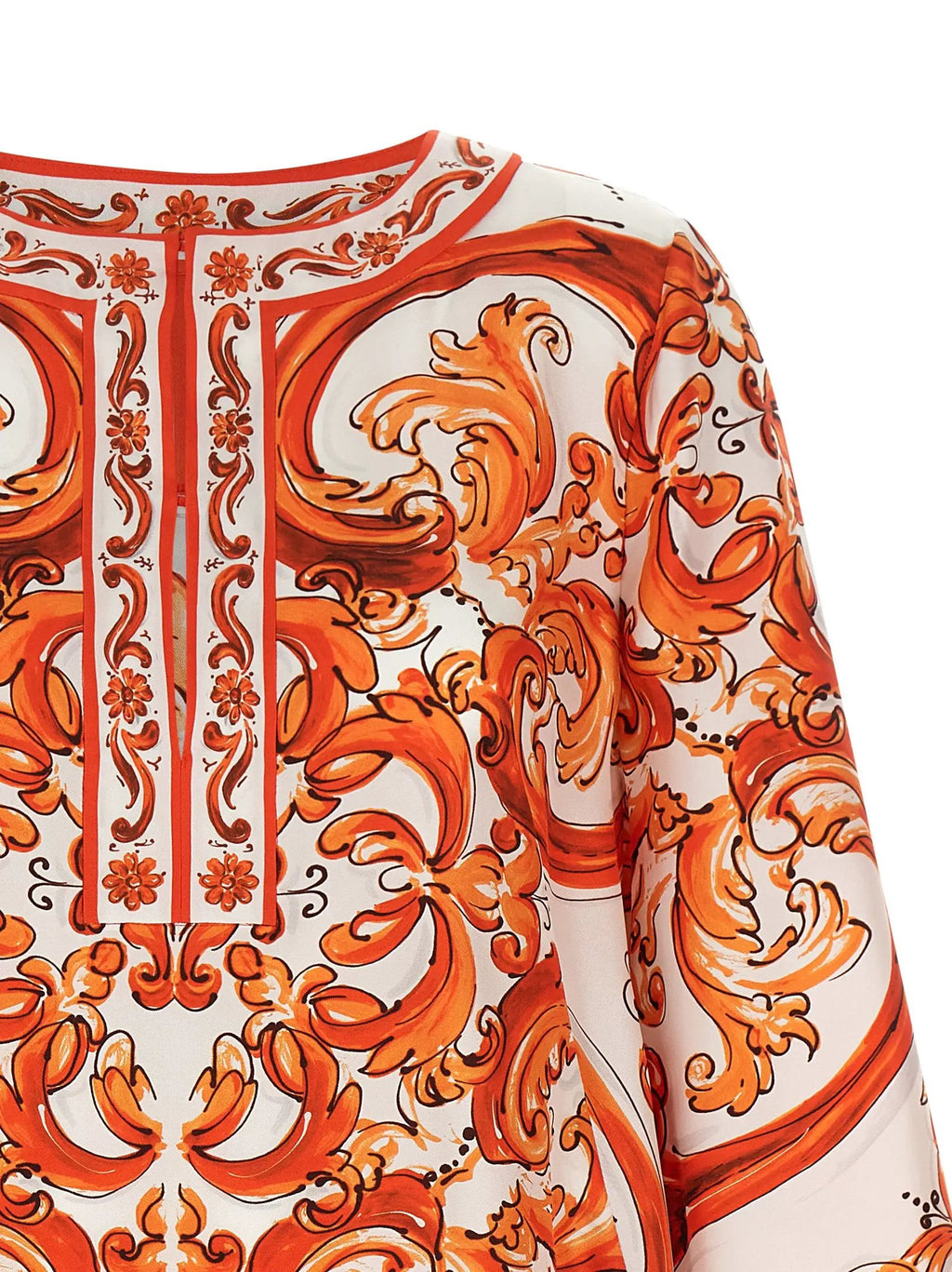 Robe Courte en Soie Orange Dolce & Gabbana