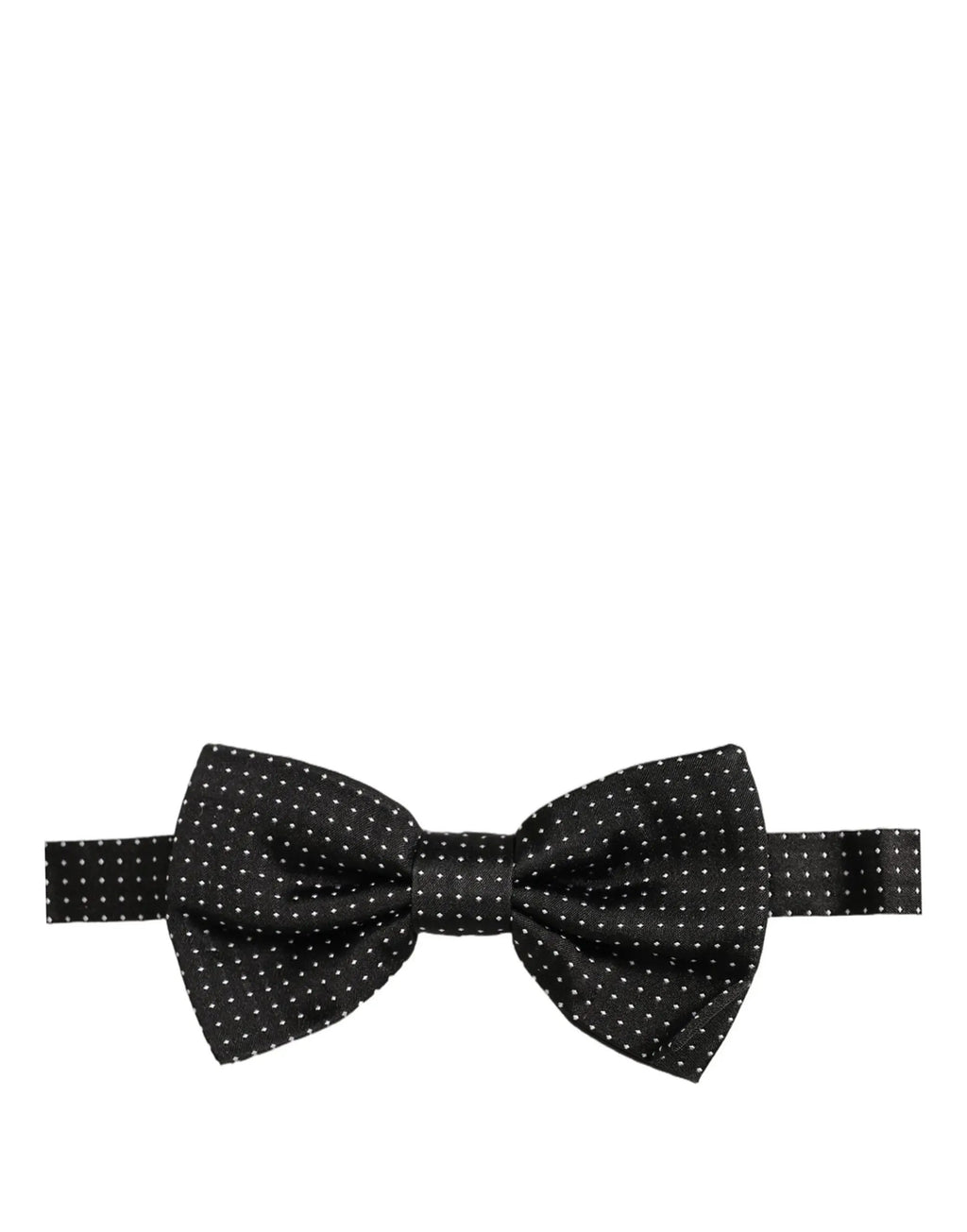 Dolce & Gabbana Men Black Polka Dot Silk Adjustable Neck Papillon Bow Tie