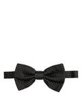 Dolce & Gabbana Men Black Polka Dot Silk Adjustable Neck Papillon Bow Tie