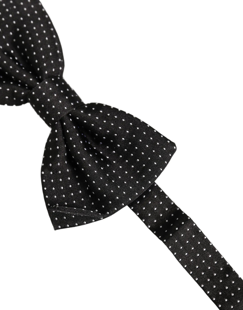 Dolce & Gabbana Men Black Polka Dot Silk Adjustable Neck Papillon Bow Tie