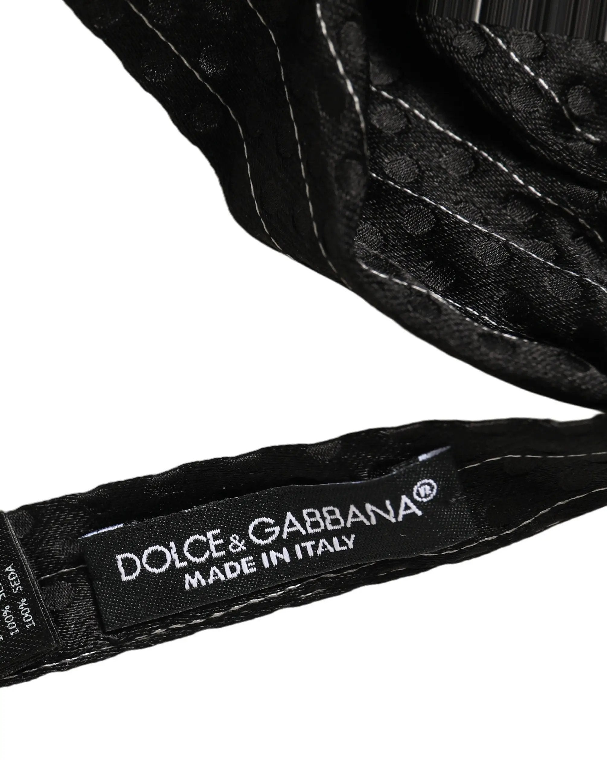 Nœud papillon papillon réglable en soie à fines rayures noires pour homme Dolce & Gabbana