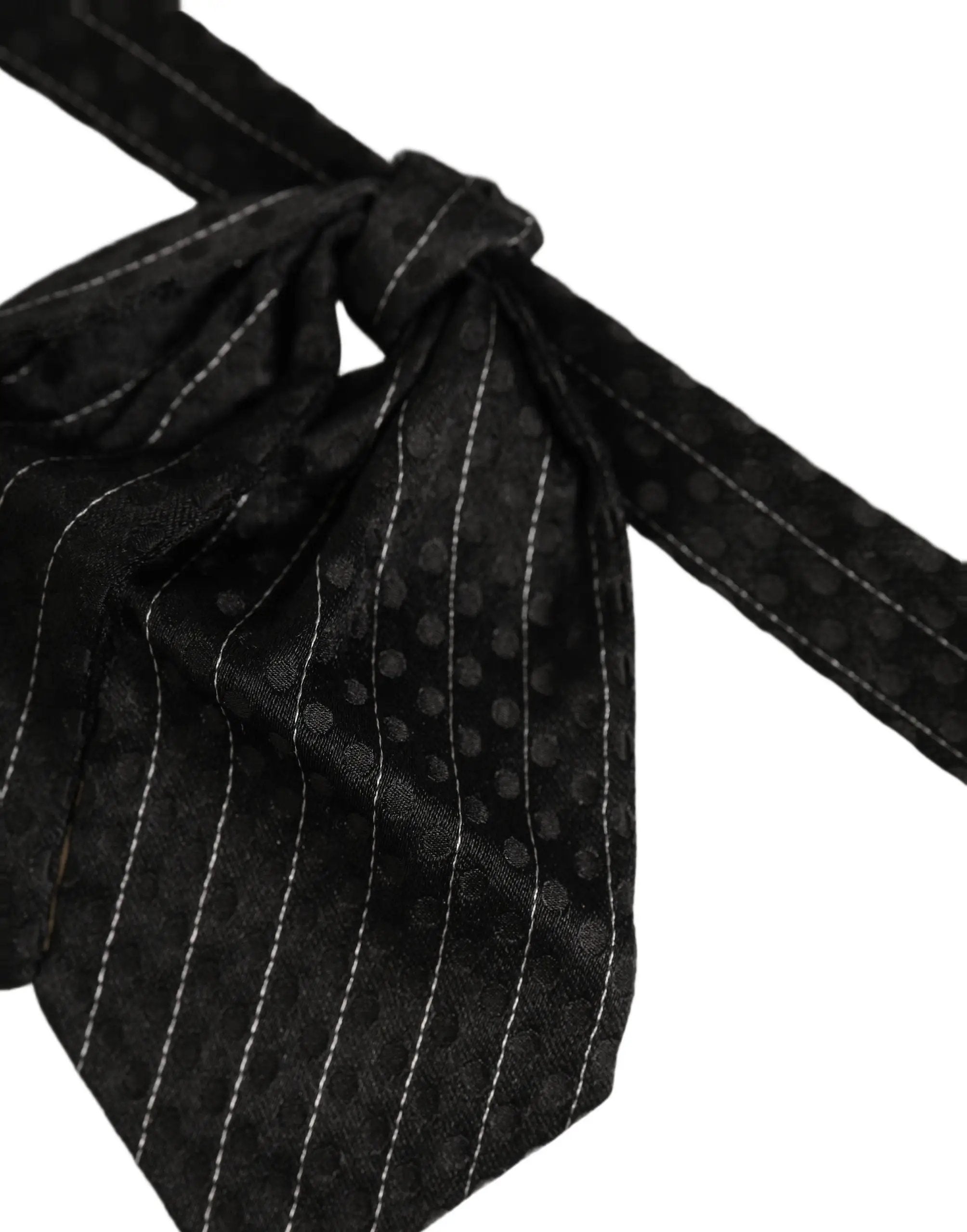 Nœud papillon papillon réglable en soie à fines rayures noires pour homme Dolce & Gabbana