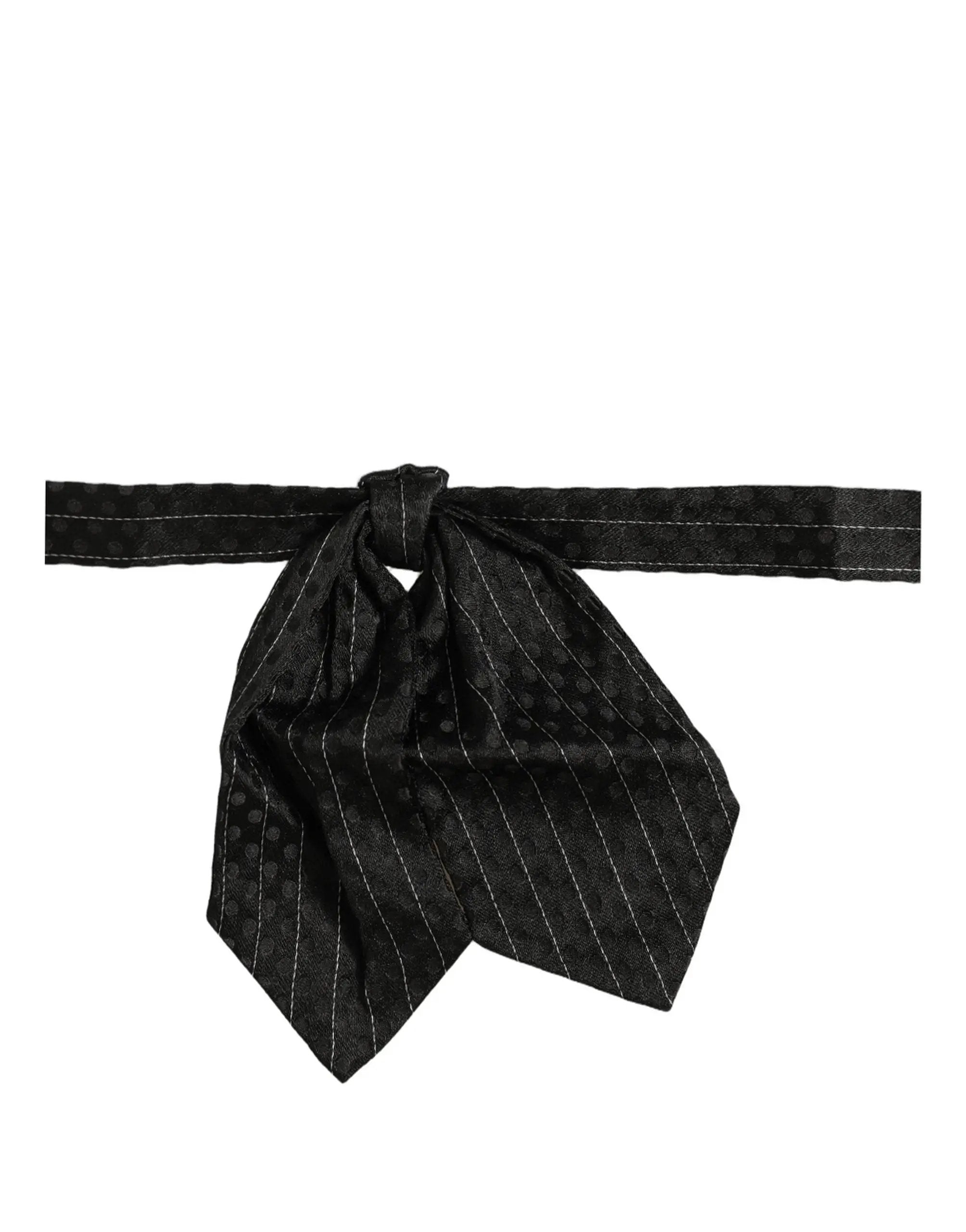 Nœud papillon papillon réglable en soie à fines rayures noires pour homme Dolce & Gabbana
