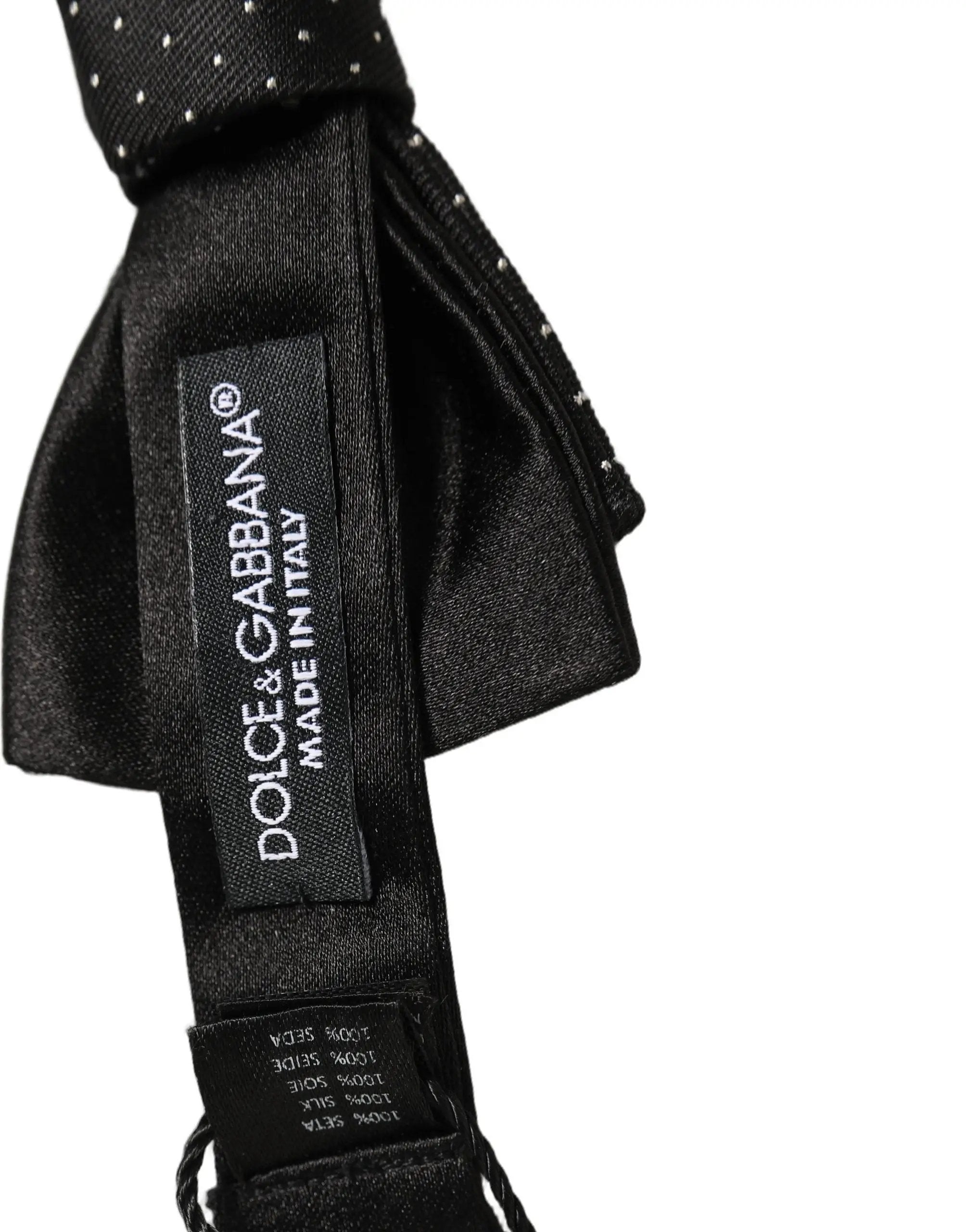 Nœud papillon réglable Dolce & Gabbana pour homme, noir à pois DG