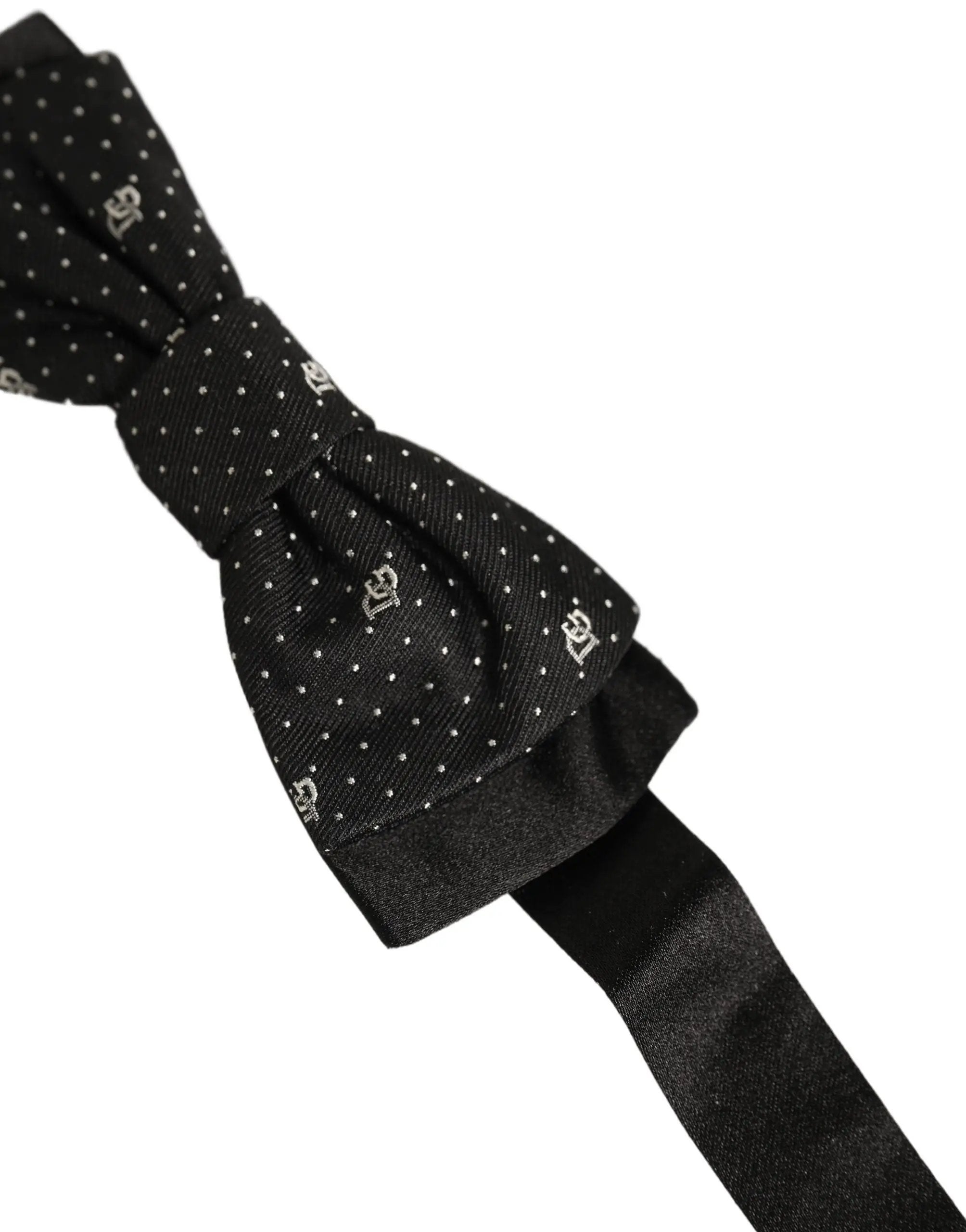 Nœud papillon réglable Dolce & Gabbana pour homme, noir à pois DG