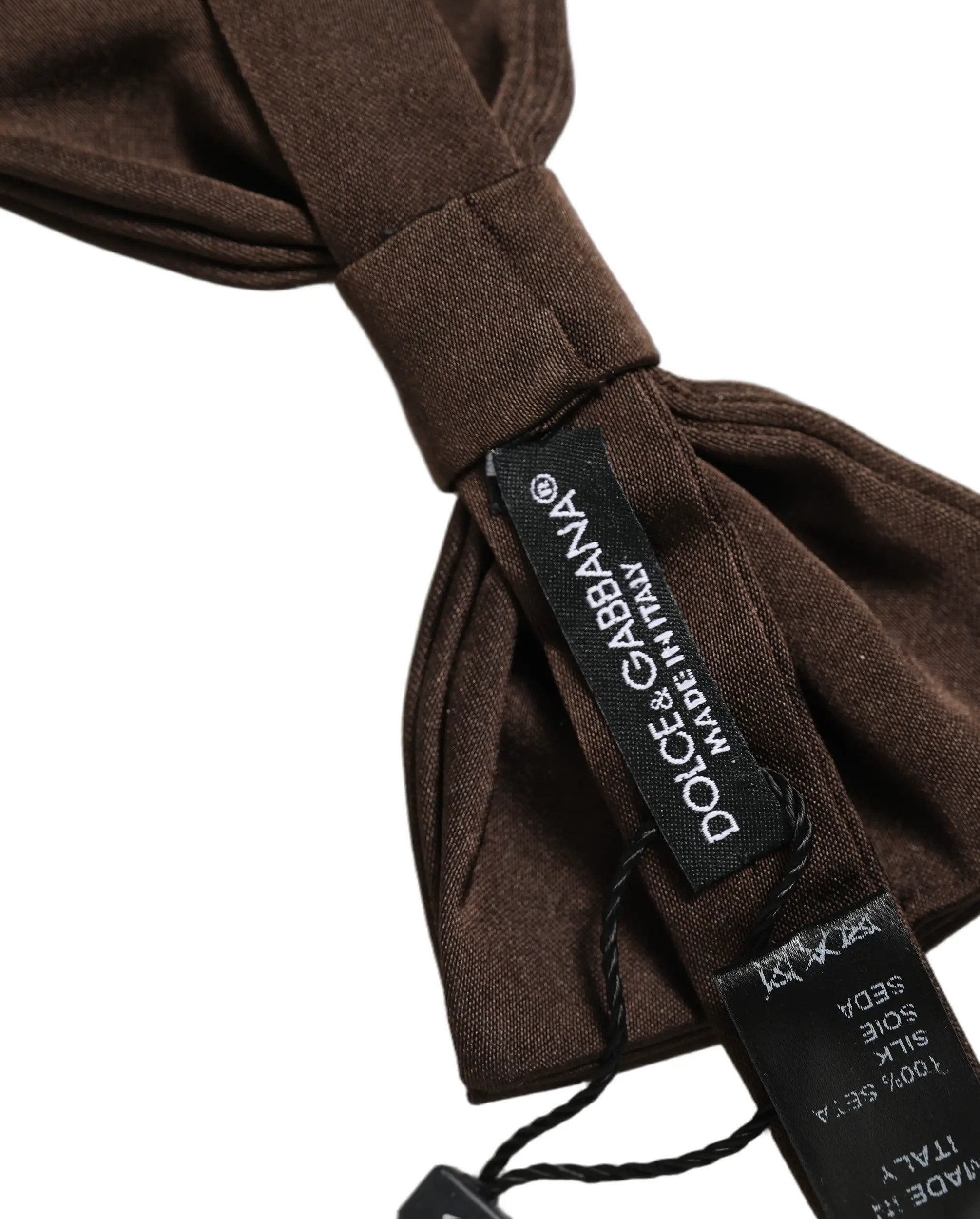 Dolce & Gabbana Homme Papillon Ajustable Marron 100% Soie