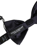 Dolce & Gabbana Men Black 100% Silk Adjustable Neck Papillon Bow Tie