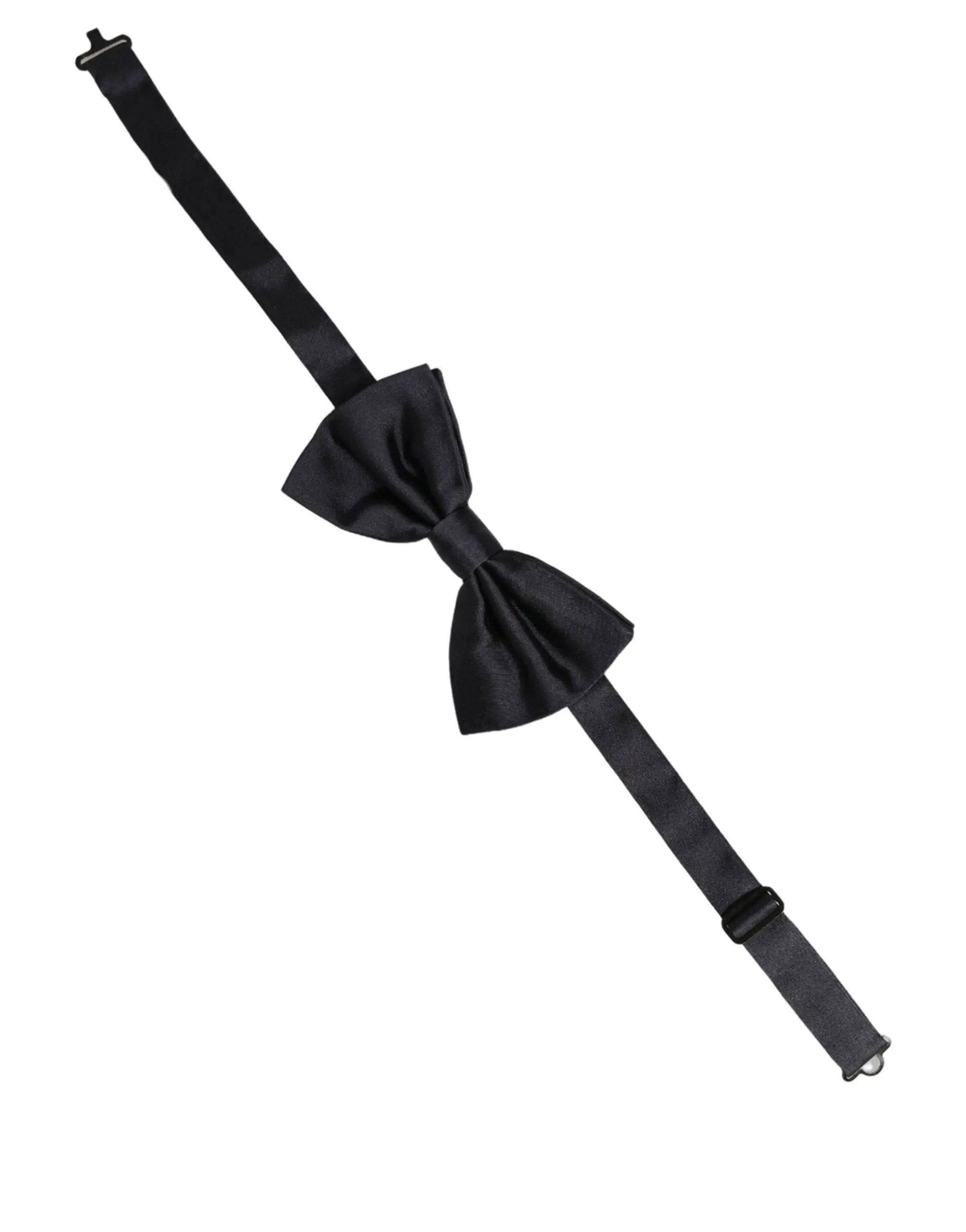 Dolce & Gabbana Men Black 100% Silk Adjustable Neck Papillon Bow Tie