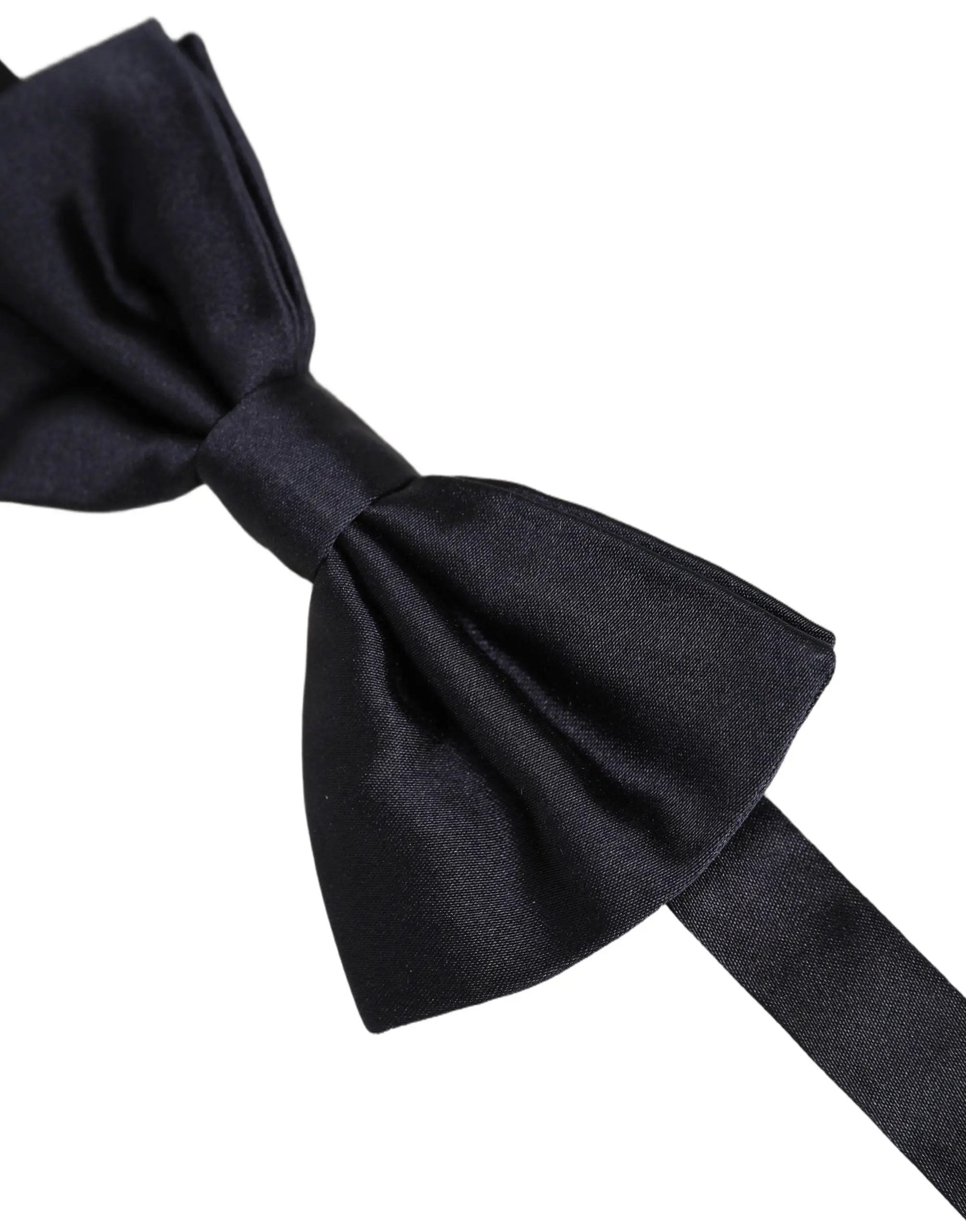 Dolce & Gabbana Men Black 100% Silk Adjustable Neck Papillon Bow Tie