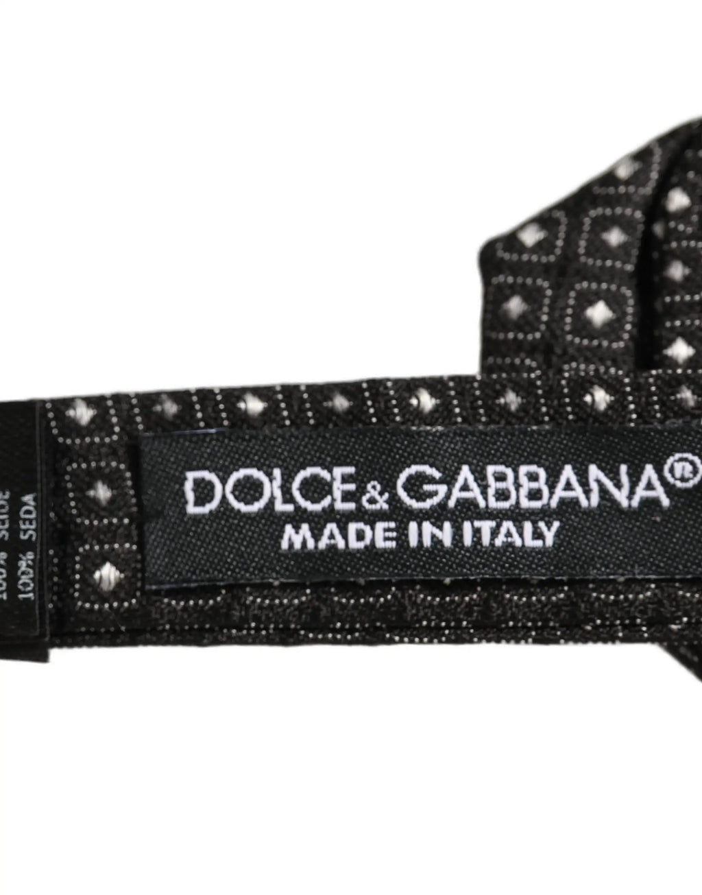 Dolce & Gabbana Men Black Polka Dot Silk Adjustable Neck Papillon Bow Tie