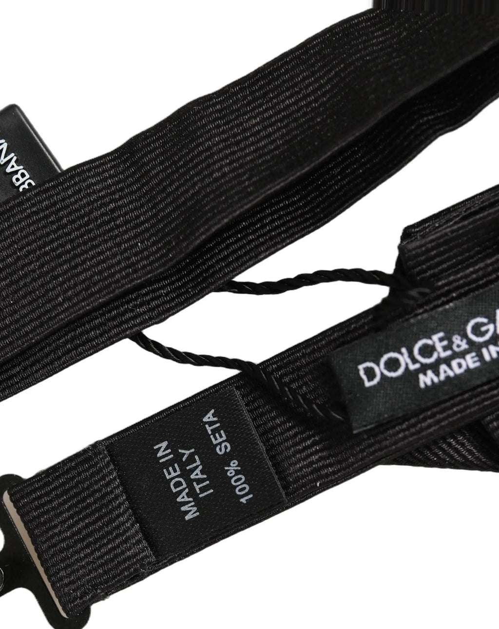 Dolce & Gabbana Men Black 100% Silk Adjustable Neck Papillon Bow Tie