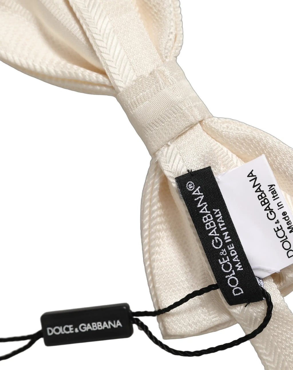 Dolce & Gabbana Hommes Blanc 100% Soie Nœud Papillon Réglable