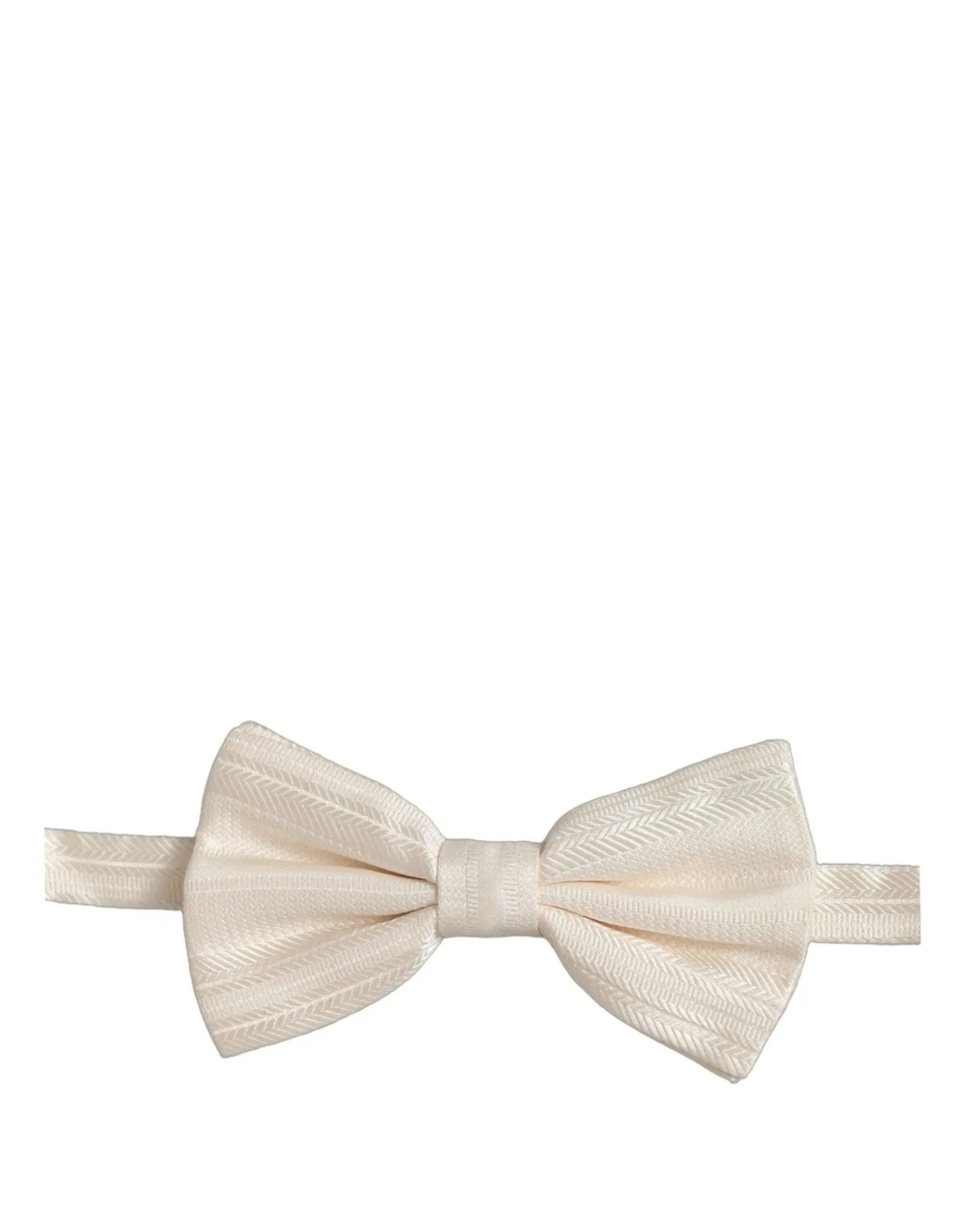 Dolce & Gabbana Hommes Blanc 100% Soie Nœud Papillon Réglable